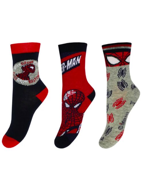 Pókember gyerek bokazokni 3 pár/csomag 23-34 Nr1