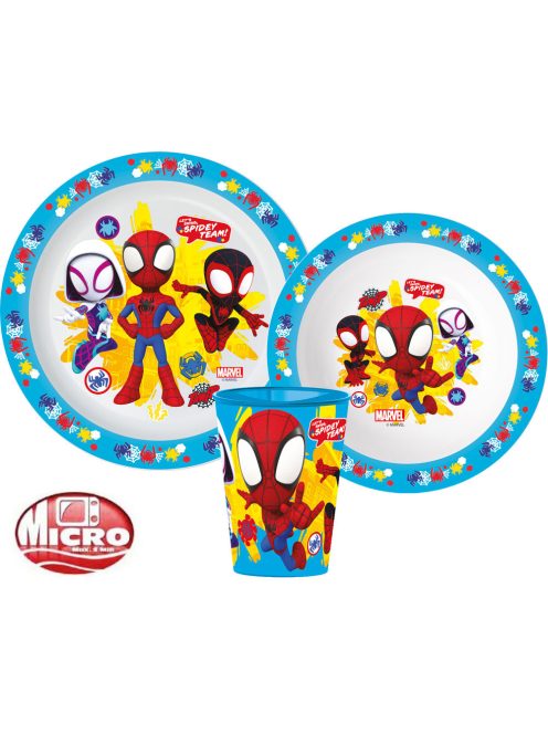 Pókember Spidey étkészlet, micro műanyag szett 260 ml-es pohárral Nr2