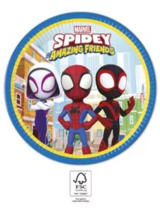   Spiderman, Pókember Spidey papírtányér 8 DARABOS, 23 cm FSC Nr2