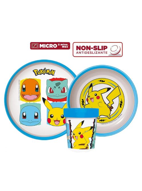 Pokémon csúszásmentes étkészlet, micro műanyag szett