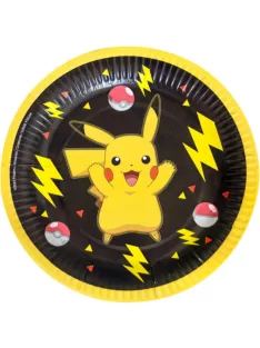 Pokémon Thunder papírtányér 8 DARABOS, 18 cm Nr3
