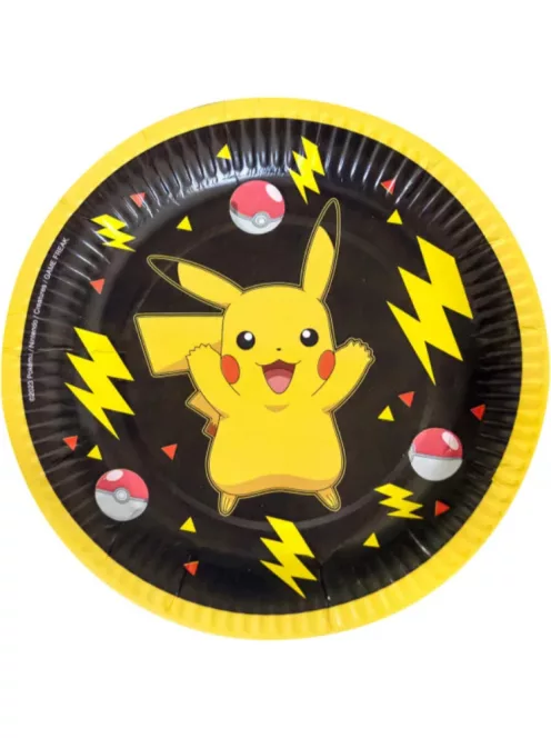 Pokémon Thunder papírtányér 8 DARABOS, 18 cm Nr3