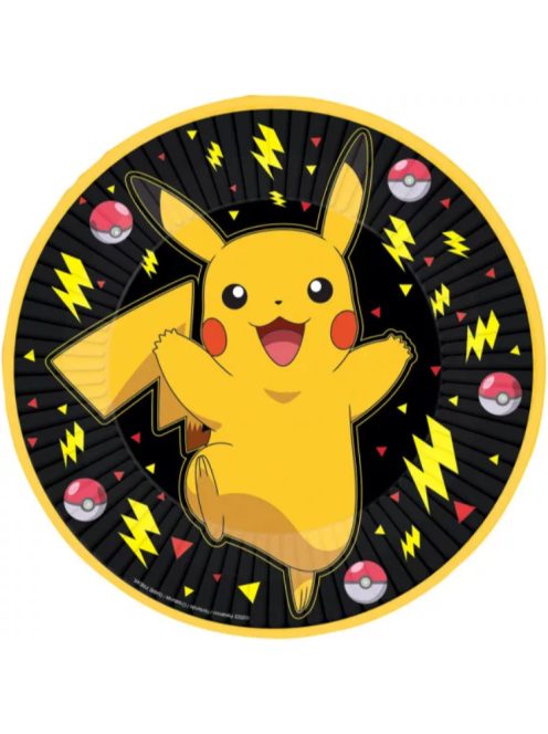 Pokémon Thunder papírtányér 8 DARABOS, 23 cm