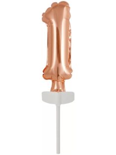 Rose Gold 1-es szám fólia lufi tortára 13 cm