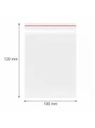 Simítózáras tasak, önzáró tasak, zárható zacskó 100x120 mm