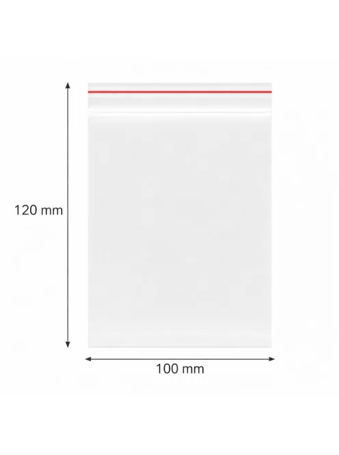 Simítózáras tasak, önzáró tasak, zárható zacskó 100x120 mm