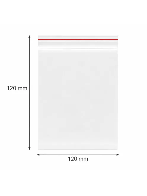 Simítózáras tasak, önzáró tasak, zárható zacskó 120x120 mm