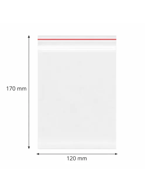Simítózáras tasak, önzáró tasak, zárható zacskó 120x170 mm