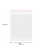Simítózáras tasak, önzáró tasak, zárható zacskó 180x250 mm