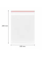 Simítózáras tasak, önzáró tasak, zárható zacskó 200x250 mm