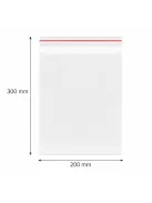 Simítózáras tasak, önzáró tasak, zárható zacskó 200x300 mm
