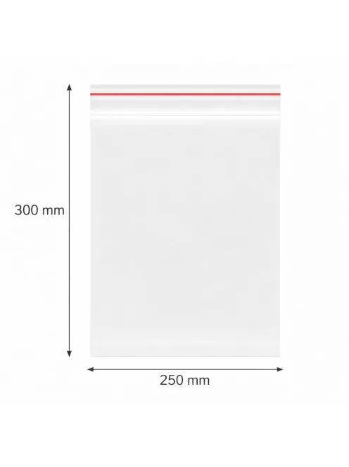 Simítózáras tasak, önzáró tasak, zárható zacskó 250x300 mm