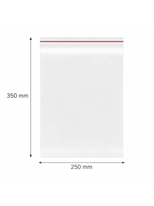 Simítózáras tasak, önzáró tasak, zárható zacskó 250x350 mm