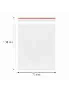 Simítózáras tasak, önzáró tasak, zárható zacskó 70x100 mm