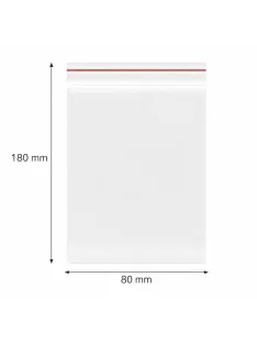  Simítózáras tasak, önzáró tasak, zárható zacskó 80x180 mm