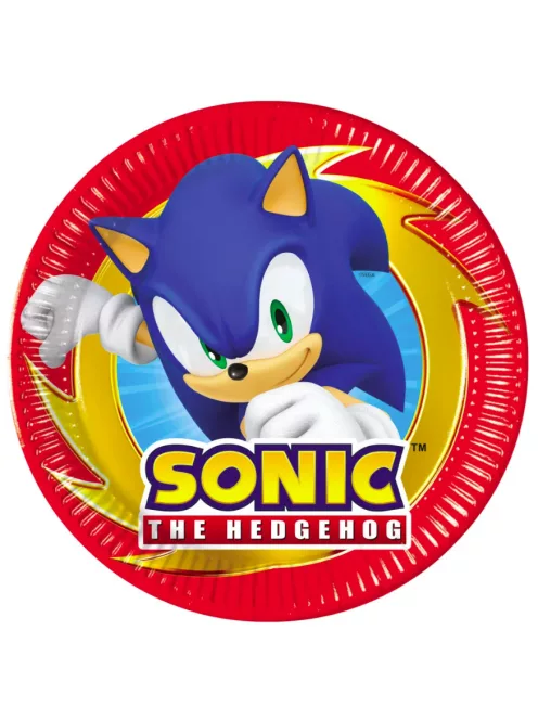 Sonic a sündisznó Sega papírtányér 8 DARABOS, 20 cm FSC Nr2