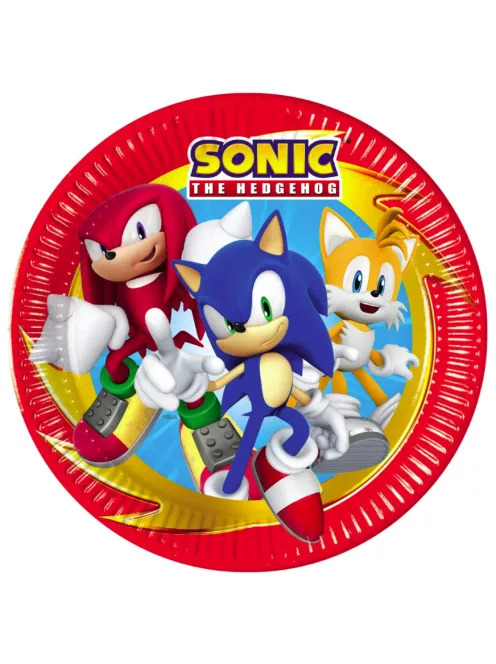 Sonic a sündisznó Sega papírtányér 8 DARABOS, 23 cm FSC Nr1