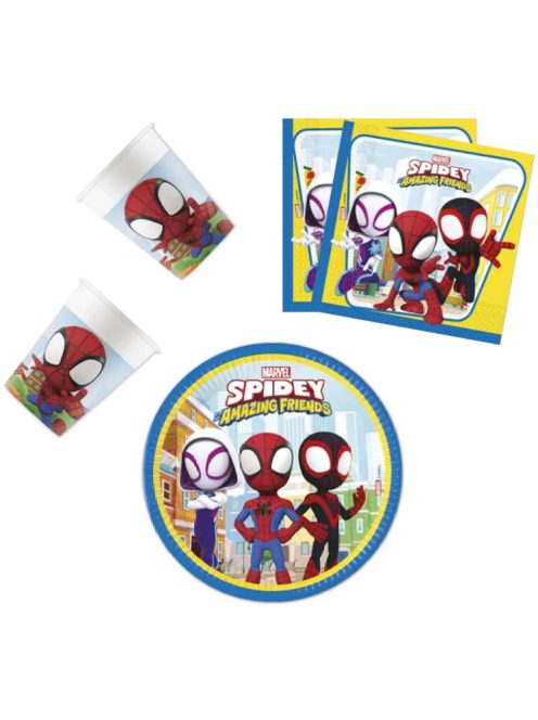 Pókember Spidey party szett 36 DARABOS, 23 cm-es tányérral Nr2