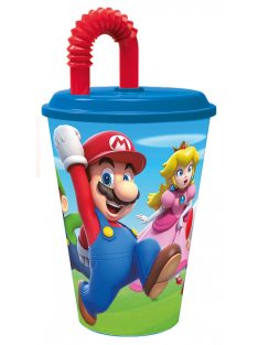Super Mario szívószálas pohár 430 ml
