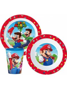   Super Mario étkészlet, micro műanyag szett 260 ml-es pohárral