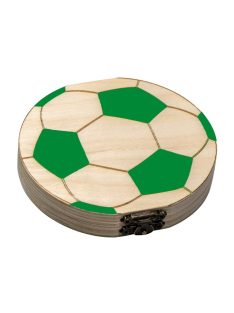 Tejfogtartó, fogdoboz festett zöld focis
