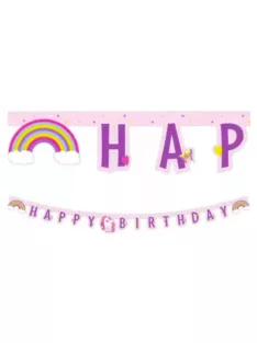 Unikornis Happy Birthday felirat FSC 2 méter Nr1