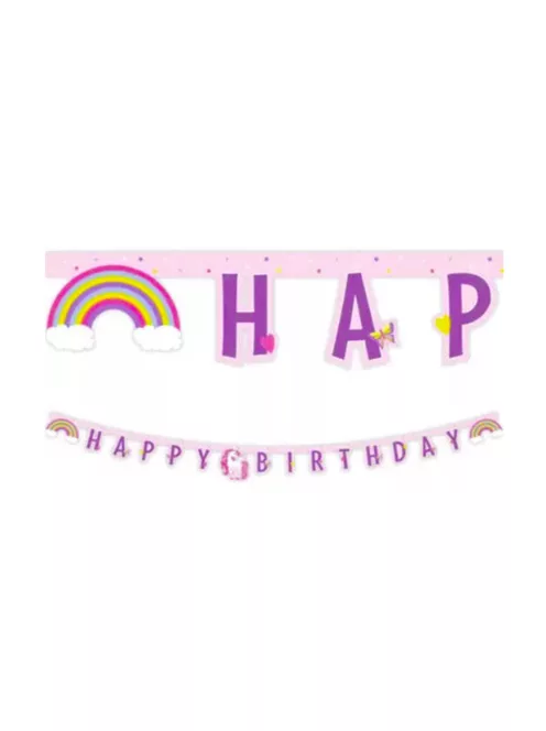 Unikornis Happy Birthday felirat FSC 2 méter Nr1
