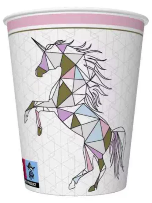 Unikornis papírpohár, party pohár 8 DARABOS, 200 ml FSC Nr4