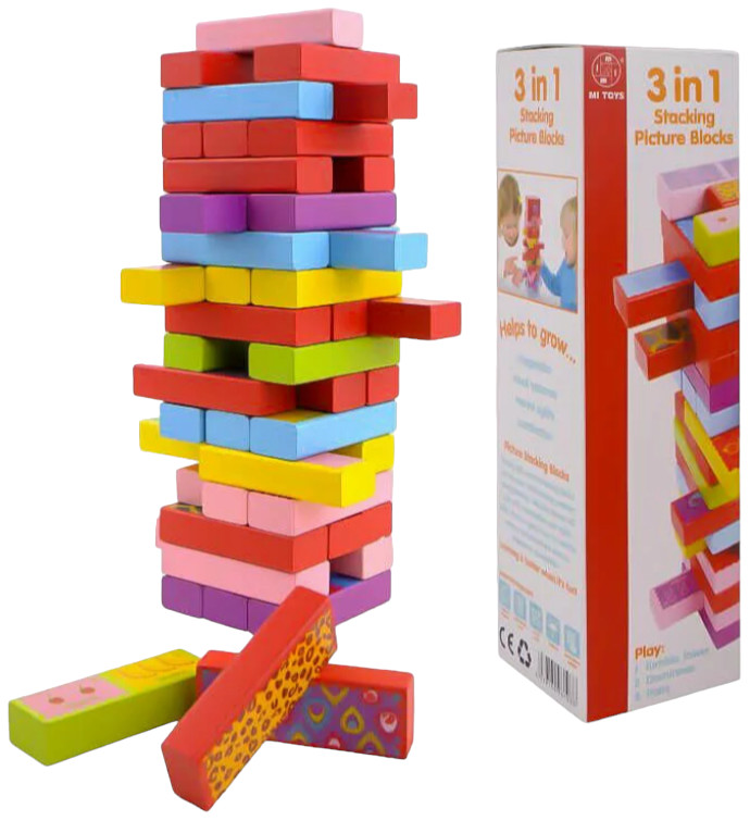 Image of 3 játék 1-ben - Jenga, dominó, memória