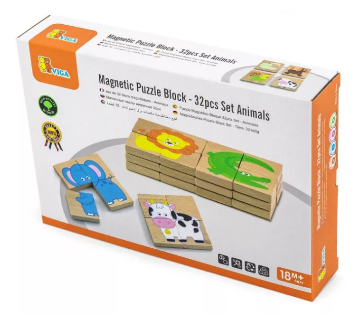 Image of Mágneses fa puzzle - Állatok BX