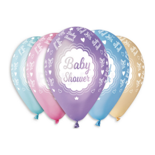 Image of Baby Shower Metallic léggömb, lufi 5 db-os 30 cm
