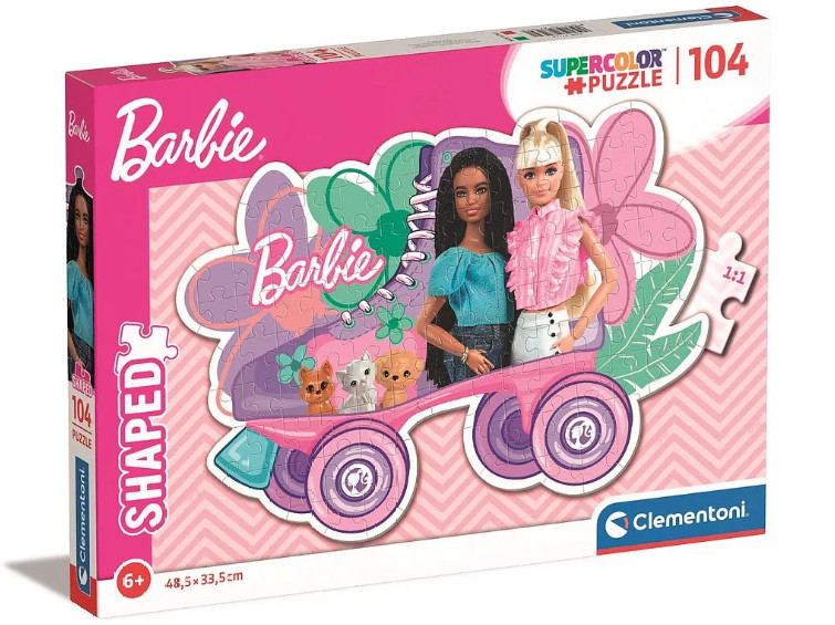 Image of Barbie Roller Skate 104 db-os forma puzzle Clementoni