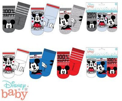Disney Mickey baba zokni 3 pár/csomag 0-12 hónap