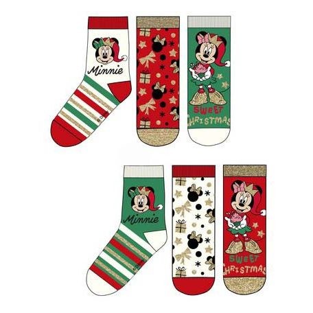 Disney Mickey, Minnie Karácsony gyerek zokni 3 pár/csomag 23-34