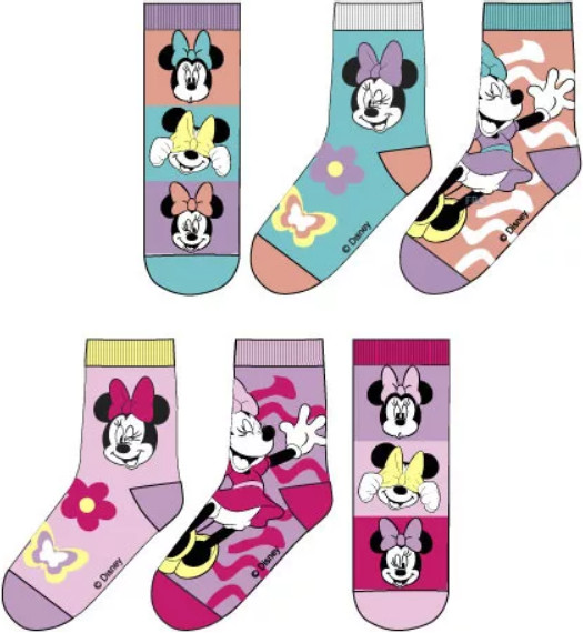 Disney Minnie Gaiety gyerek zokni 3 pár/csomag 23-34 Nr3
