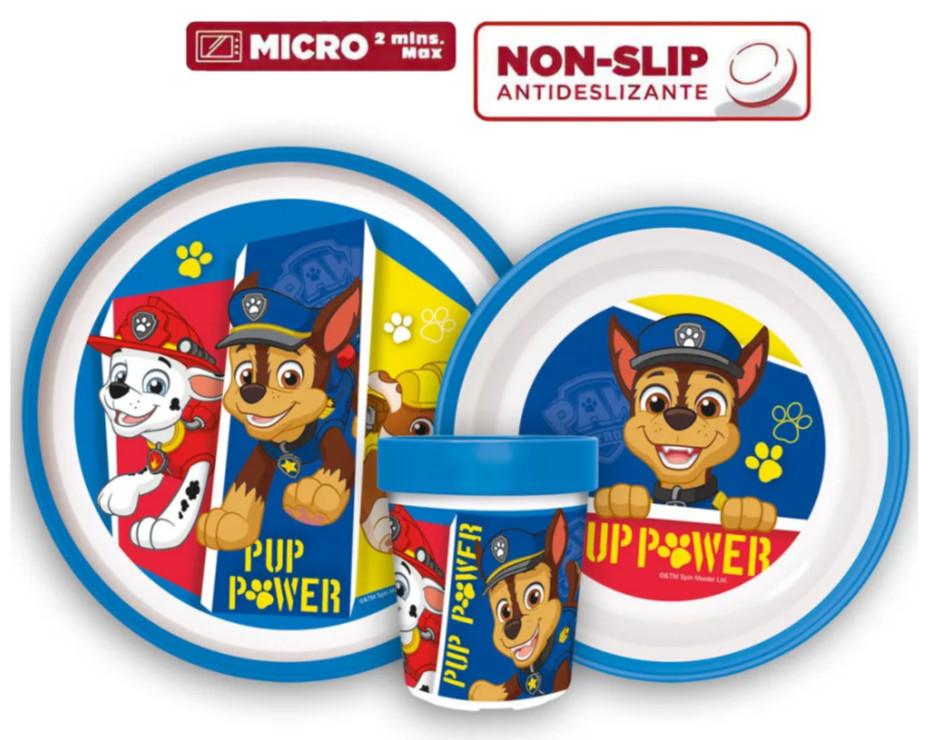 Image of Mancs Őrjárat Pup Power csúszásmentes étkészlet, micro műanyag szett Nr1