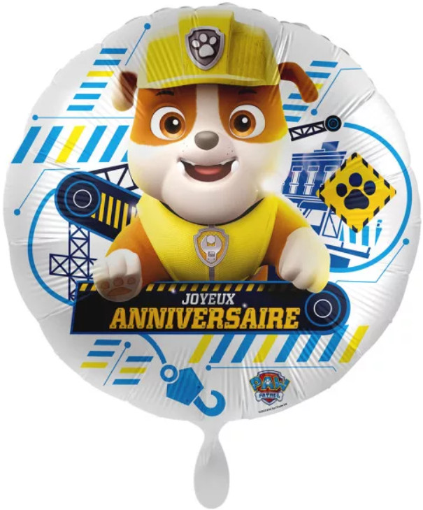 Image of Mancs Őrjárat Rubble Joyeux Anniversaire fólia lufi 43 cm Nr3