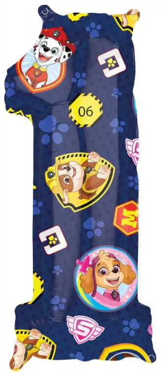 Image of Mancs Őrjárat fólia lufi 1-es szám 66 cm