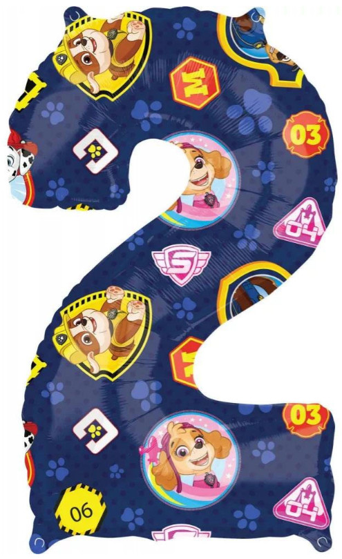 Image of Mancs Őrjárat fólia lufi 2-es szám 66 cm