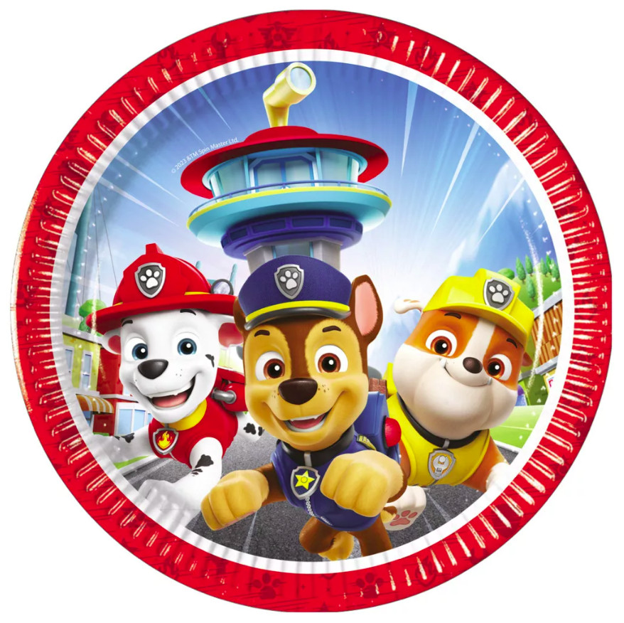 Image of Mancs Őrjárat Rescue Heroes papírtányér 8 DARABOS, 20 cm FSC Nr6