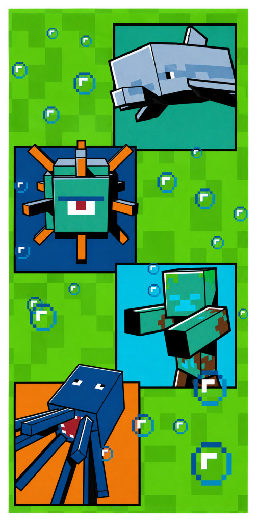 Image of Minecraft Ocean Depths fürdőlepedő, strand törölköző 70x140 cm