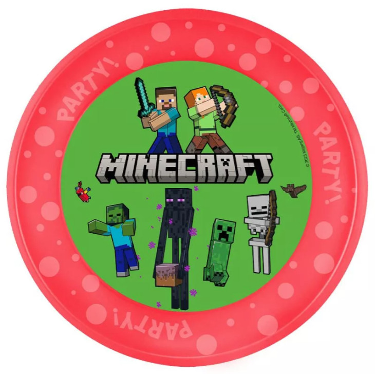 Image of Minecraft Party micro prémium műanyag lapostányér 21 cm