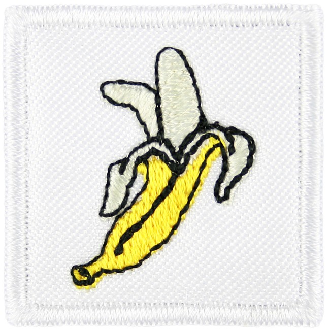Óvodai jel selyemre hímzett - Banán