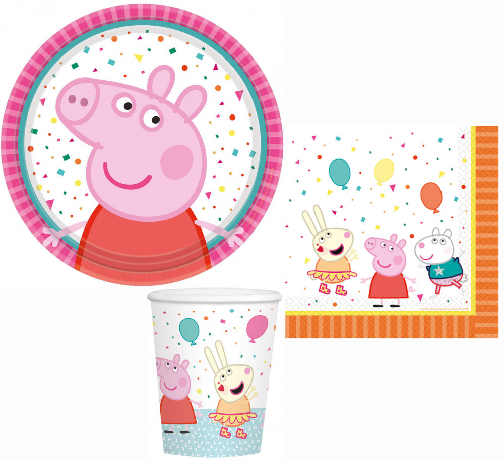Image of Peppa malac party szett 32 DARABOS,18 cm-es tányérral