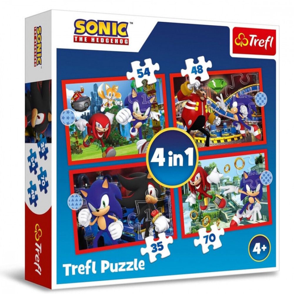 Image of Sega Sonic a sündisznó 4 az 1-ben puzzle - Trefl