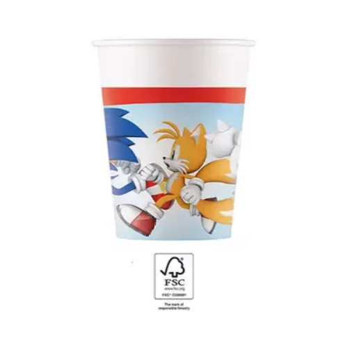 Sonic a sündisznó Sega papír pohár 8 DARABOS 200 ml FSC